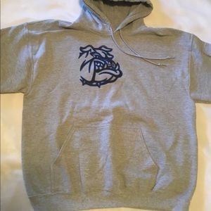 Bulldog Grey Heavyweight Hoodie Sweatshirt